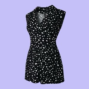 Cable & Gauge Early 2000s Polka Dot Sleeveless Top